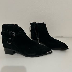 Black suede booties